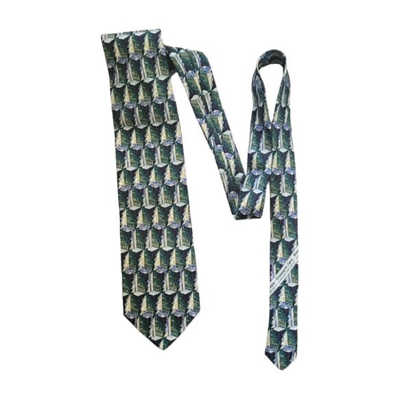 Ermenegildo Zegna Green Christmas Motif Tie - Picture 4 of 4